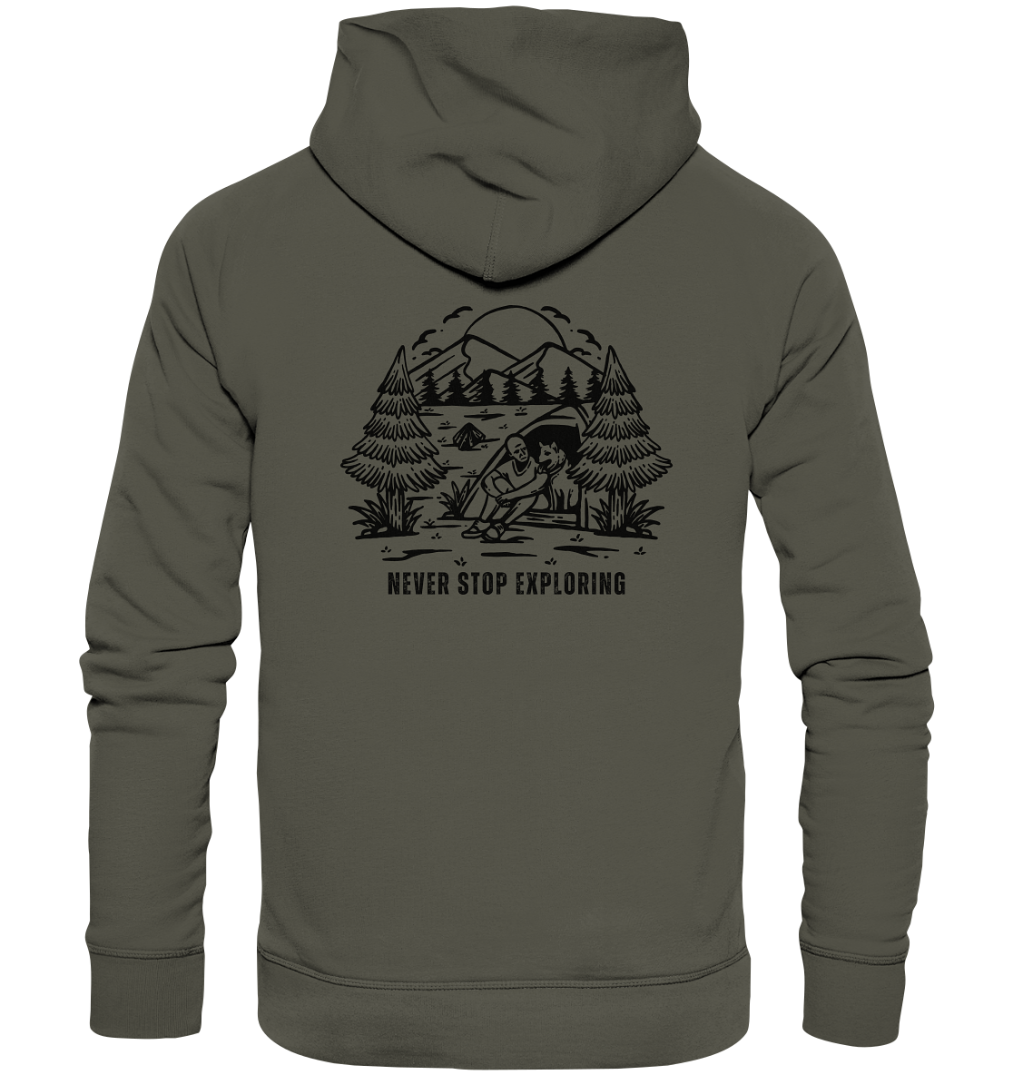 Never Stop Exploring Dog - Organic Hoodie
