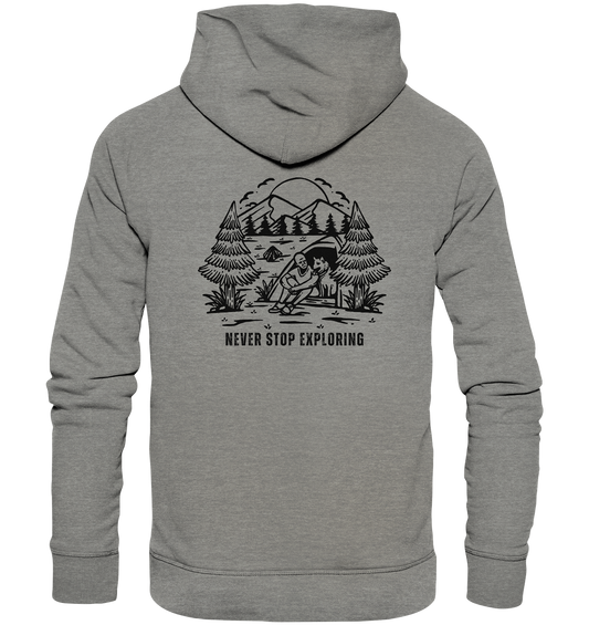 Never Stop Exploring Dog - Organic Hoodie