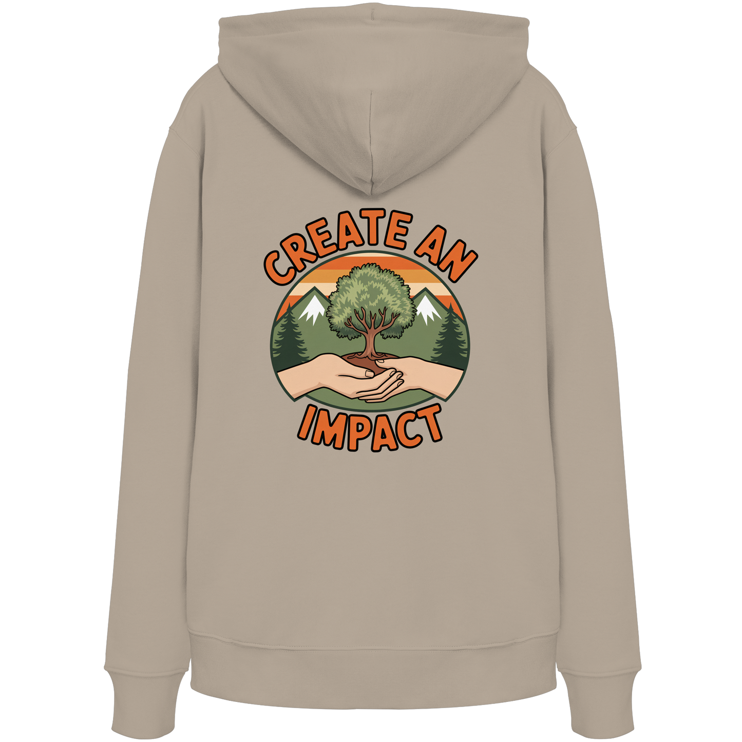 Create an Impact – Tree Edition (Hands & Tree) - Organic Hoodie