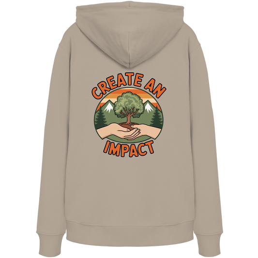 Create an Impact – Tree Edition (Hands & Tree) - Organic Hoodie