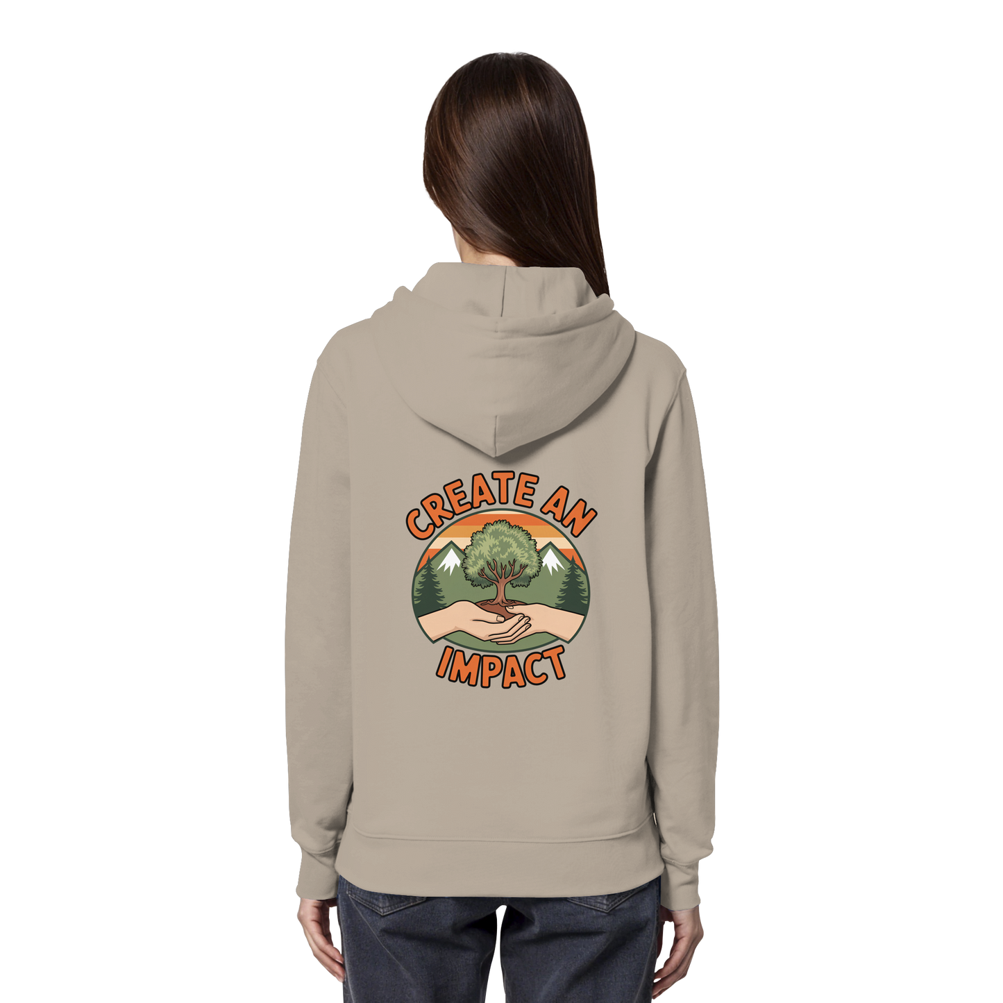 Create an Impact – Tree Edition (Hands & Tree) - Organic Hoodie