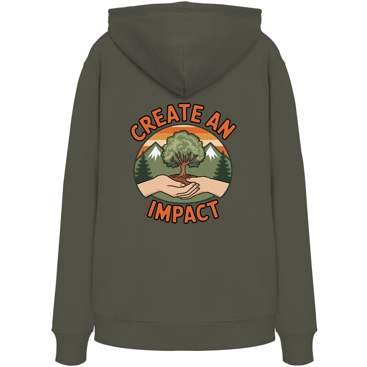 Create an Impact – Tree Edition (Hands & Tree) - Organic Hoodie