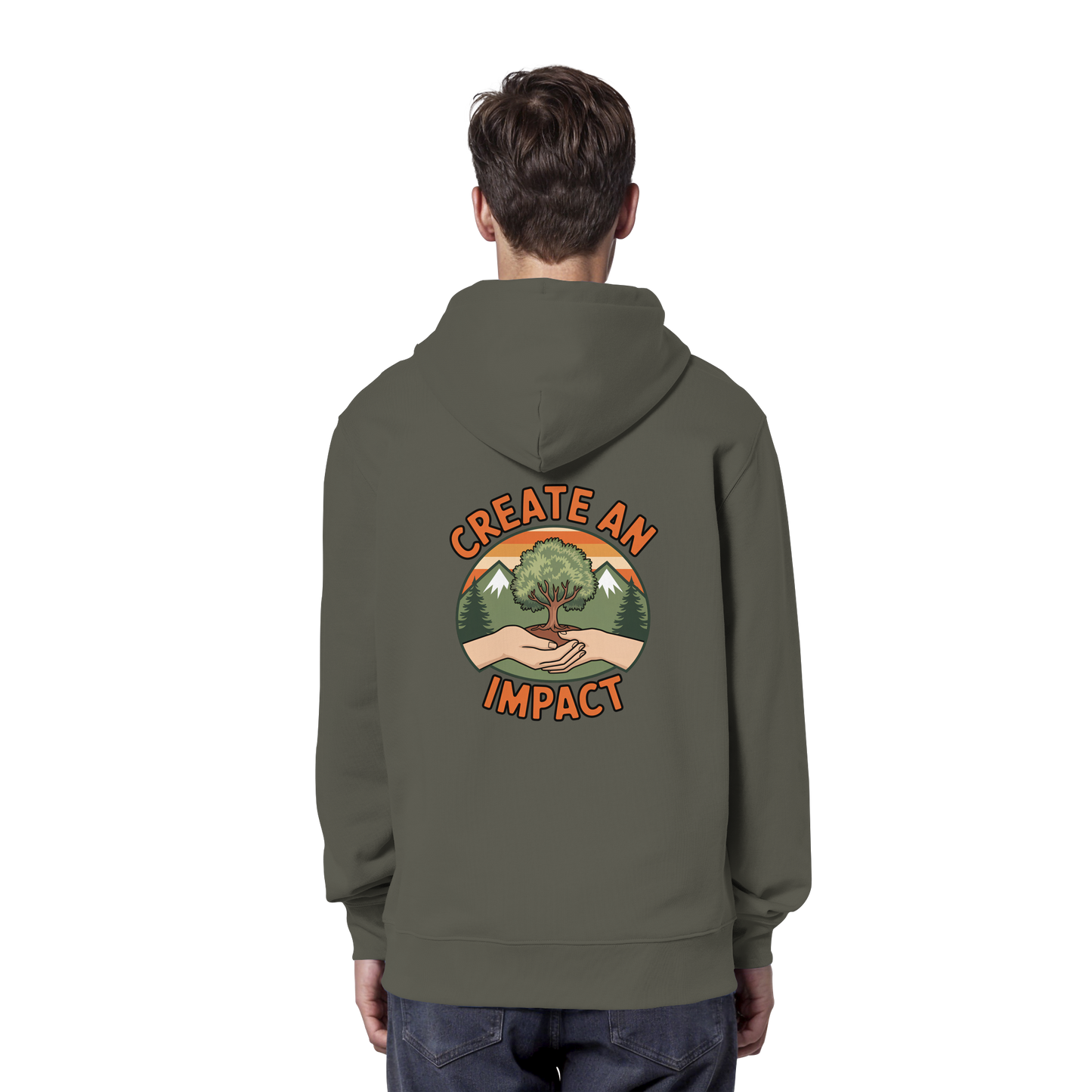 Create an Impact – Tree Edition (Hands & Tree) - Organic Hoodie