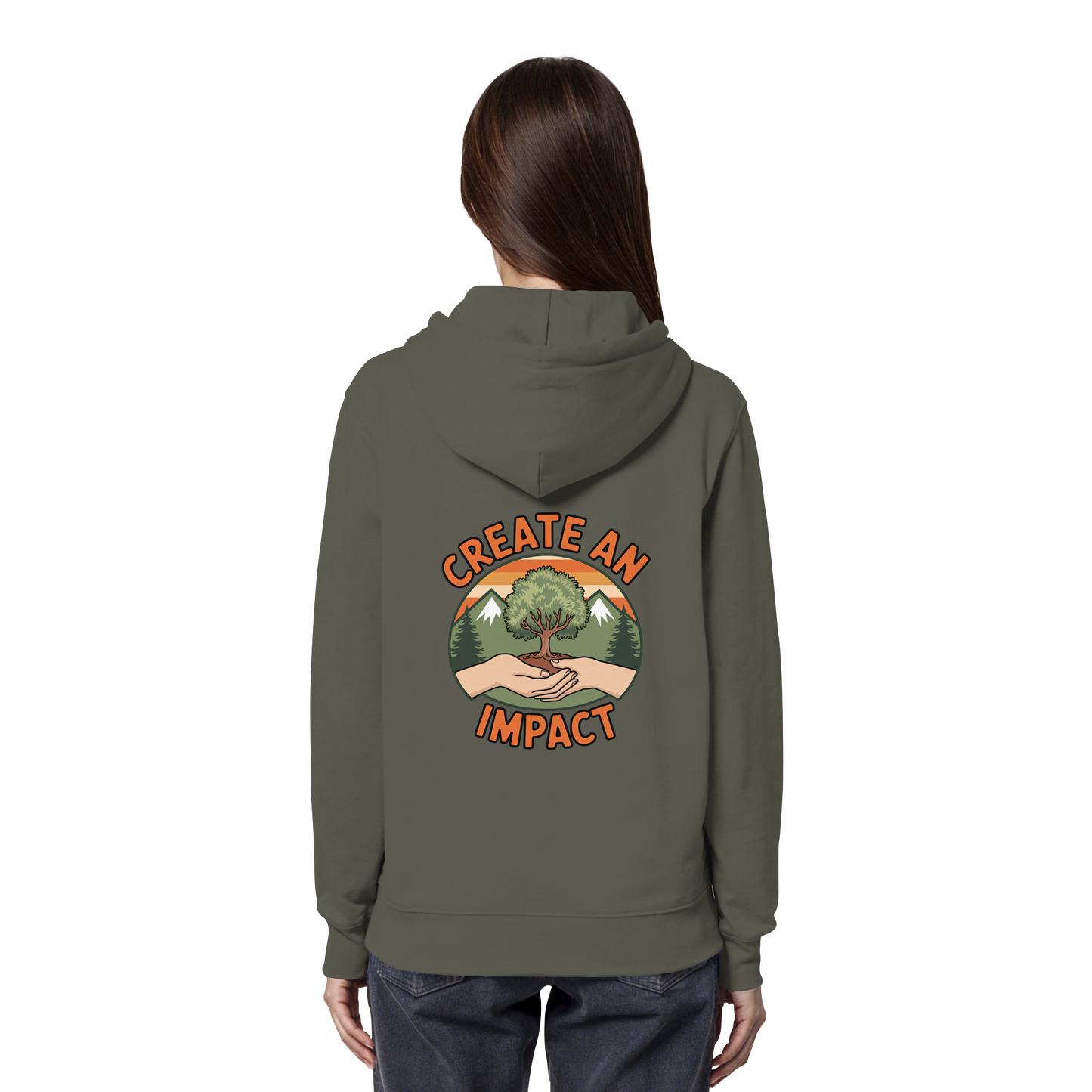 Create an Impact – Tree Edition (Hands & Tree) - Organic Hoodie