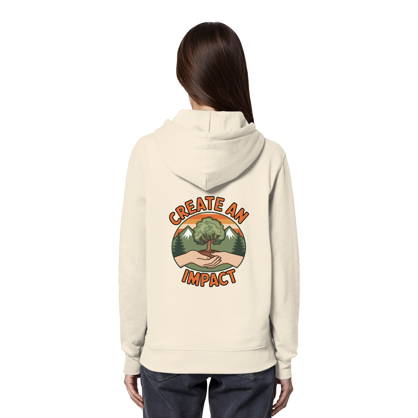 Create an Impact – Tree Edition (Hands & Tree) - Organic Hoodie