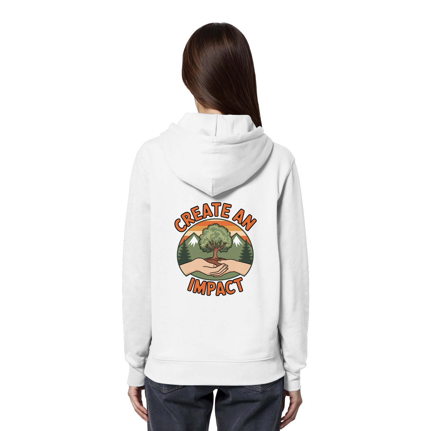 Create an Impact – Tree Edition (Hands & Tree) - Organic Hoodie