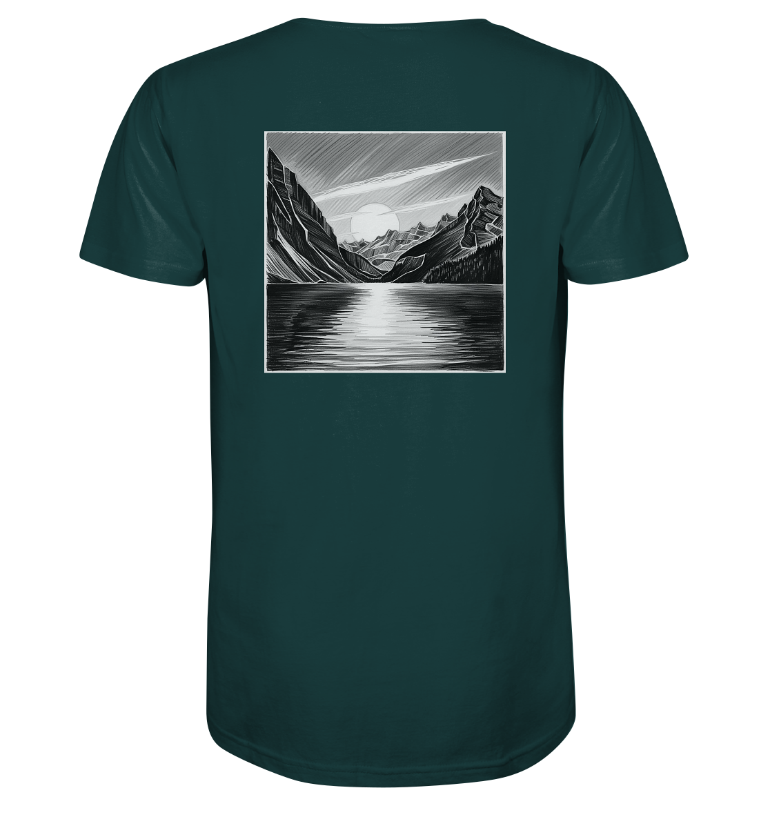 Monochrome Mountain Sunset - Organic Shirt