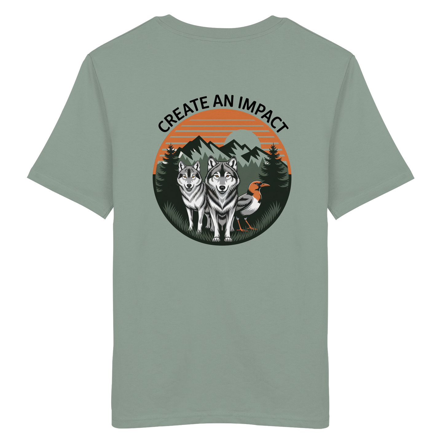 Create an Impact – Wildlife Edition (Wolves & Bird) - Organic Shirt