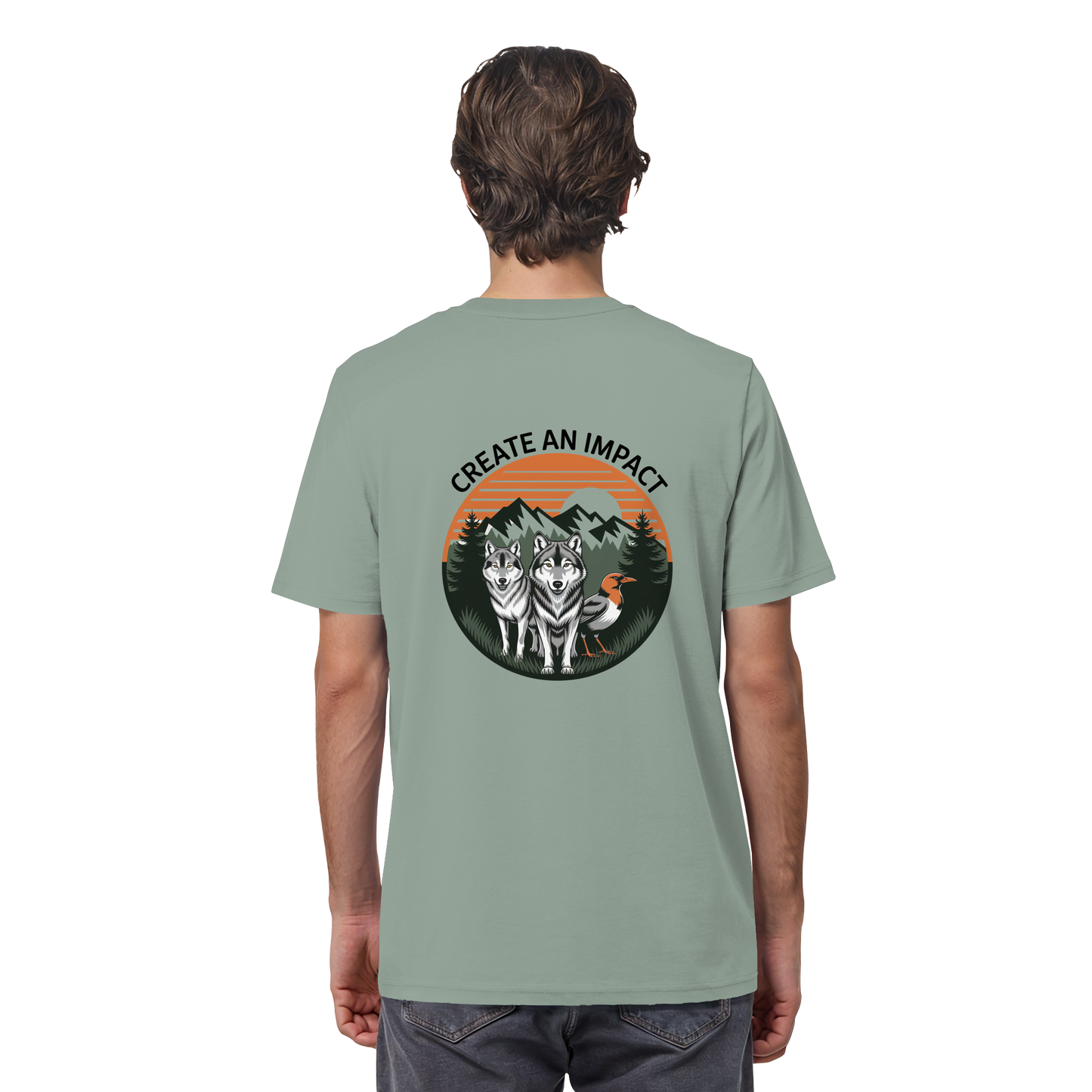 Create an Impact – Wildlife Edition (Wolves & Bird) - Organic Shirt