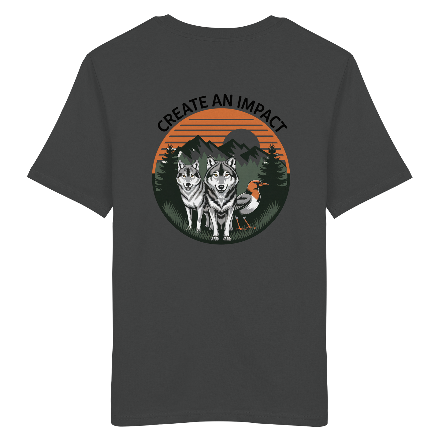 Create an Impact – Wildlife Edition (Wolves & Bird) - Organic Shirt