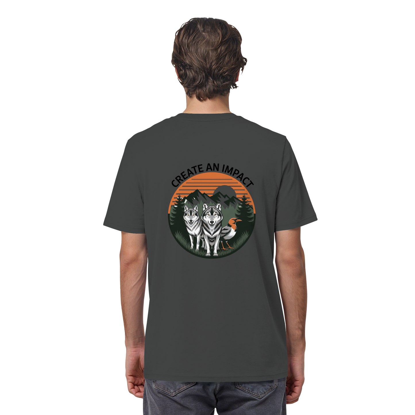 Create an Impact – Wildlife Edition (Wolves & Bird) - Organic Shirt