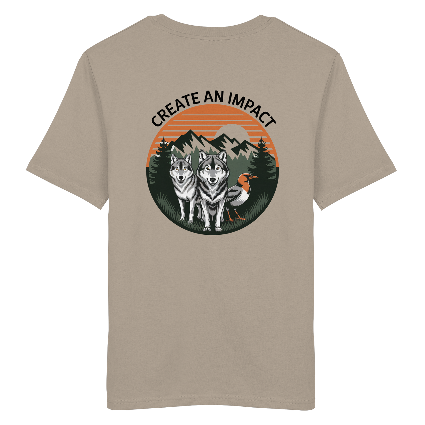 Create an Impact – Wildlife Edition (Wolves & Bird) - Organic Shirt