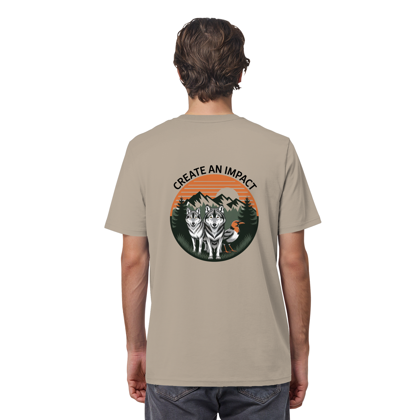 Create an Impact – Wildlife Edition (Wolves & Bird) - Organic Shirt
