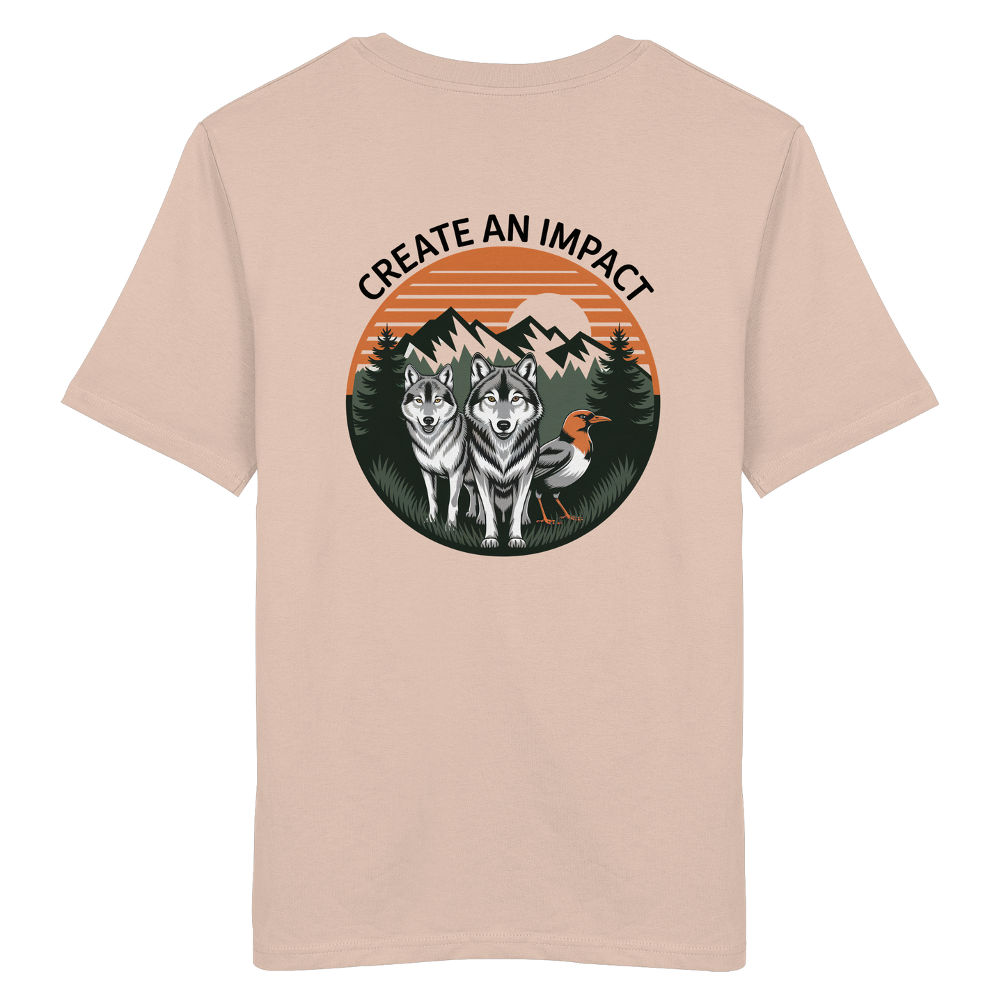 Create an Impact – Wildlife Edition (Wolves & Bird) - Organic Shirt