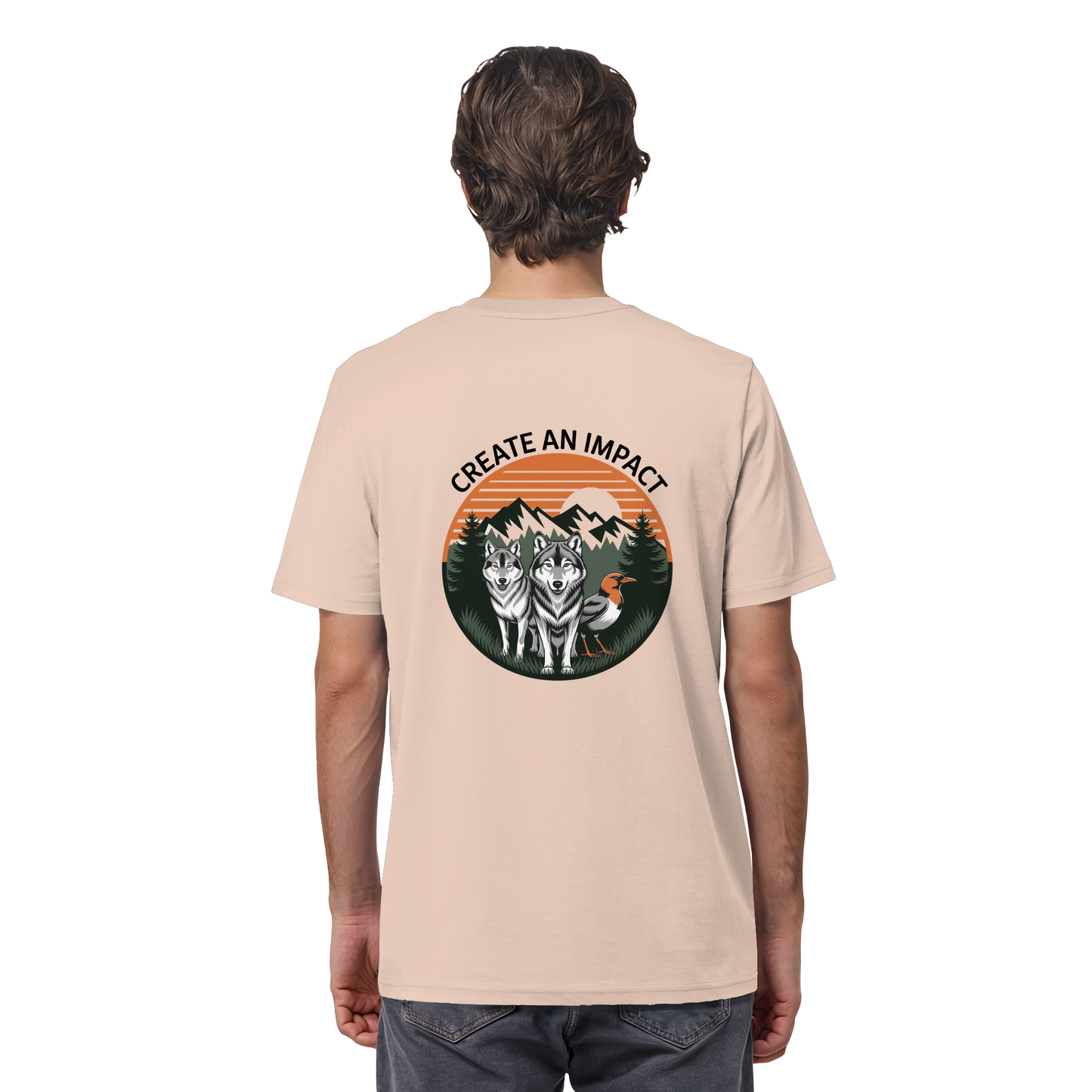 Create an Impact – Wildlife Edition (Wolves & Bird) - Organic Shirt