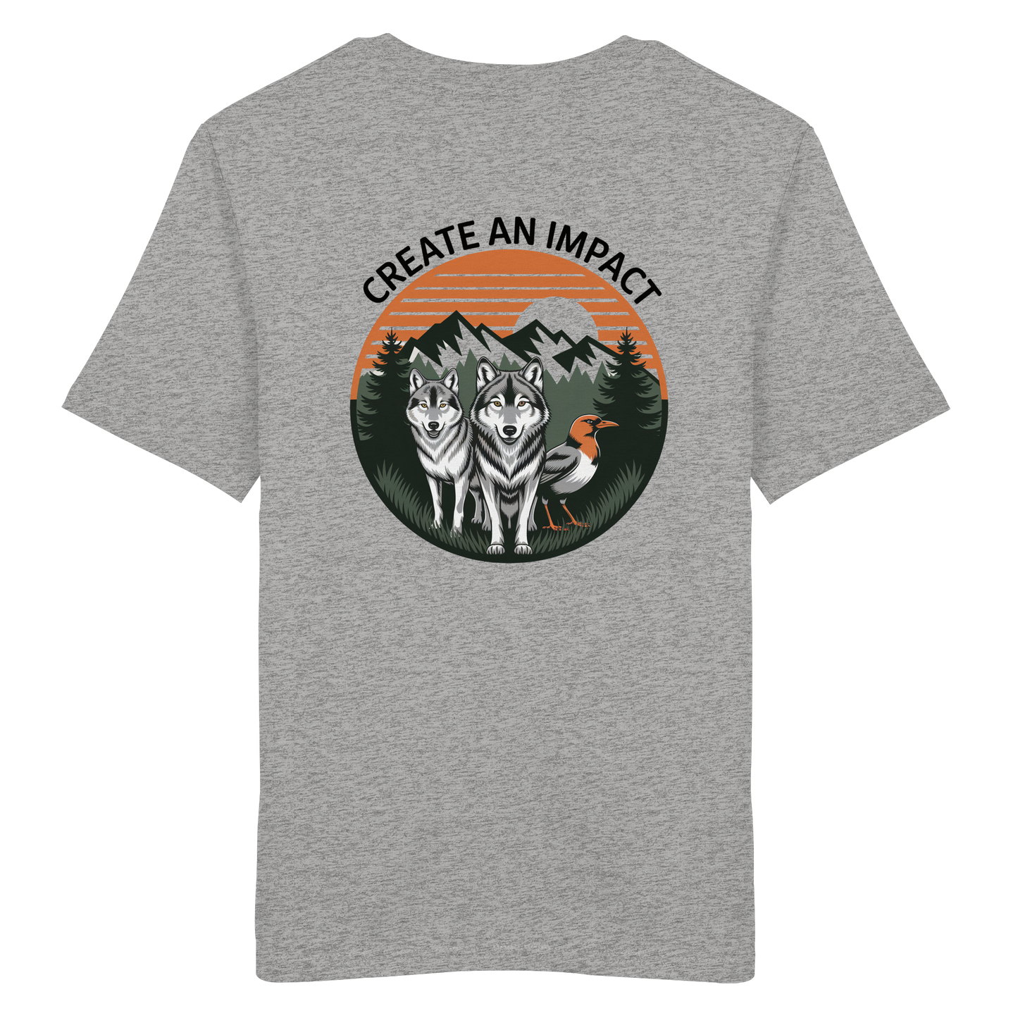 Create an Impact – Wildlife Edition (Wolves & Bird) - Organic Shirt