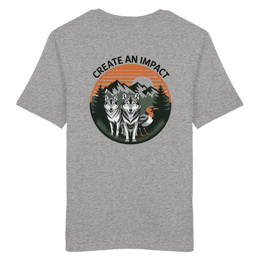 Create an Impact – Wildlife Edition (Wolves & Bird) - Organic Shirt