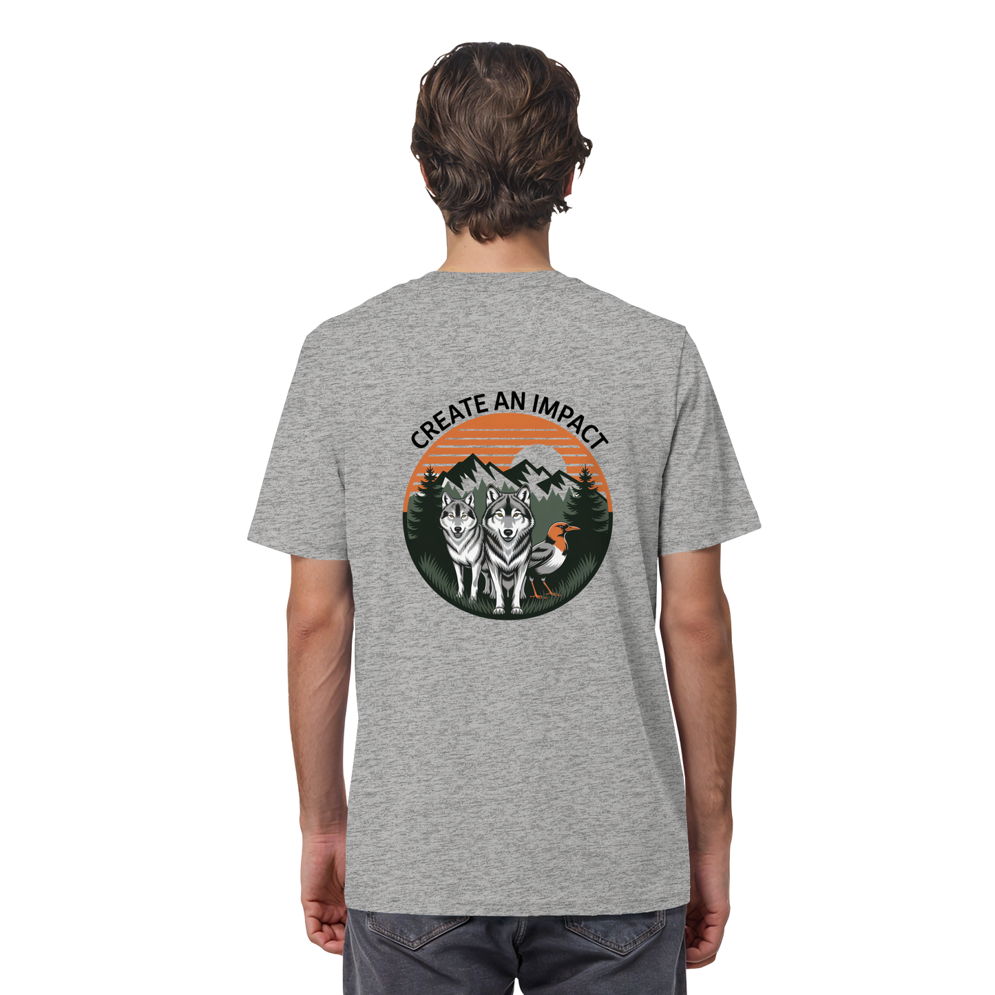 Create an Impact – Wildlife Edition (Wolves & Bird) - Organic Shirt