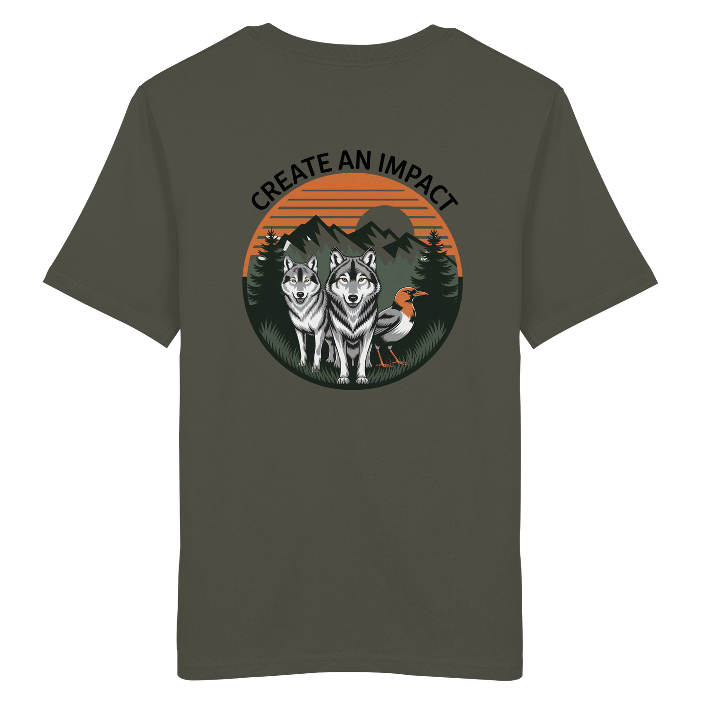 Create an Impact – Wildlife Edition (Wolves & Bird) - Organic Shirt