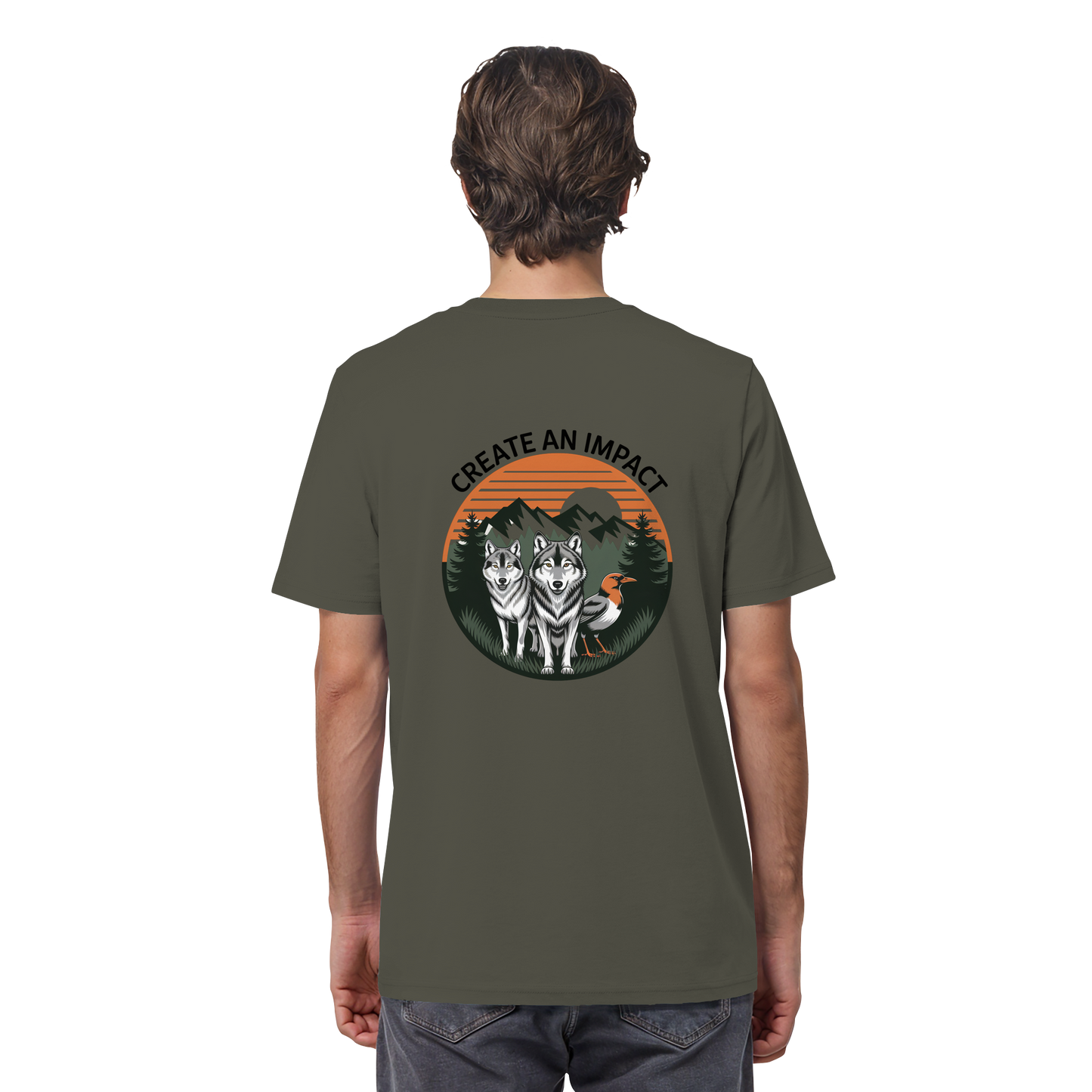 Create an Impact – Wildlife Edition (Wolves & Bird) - Organic Shirt