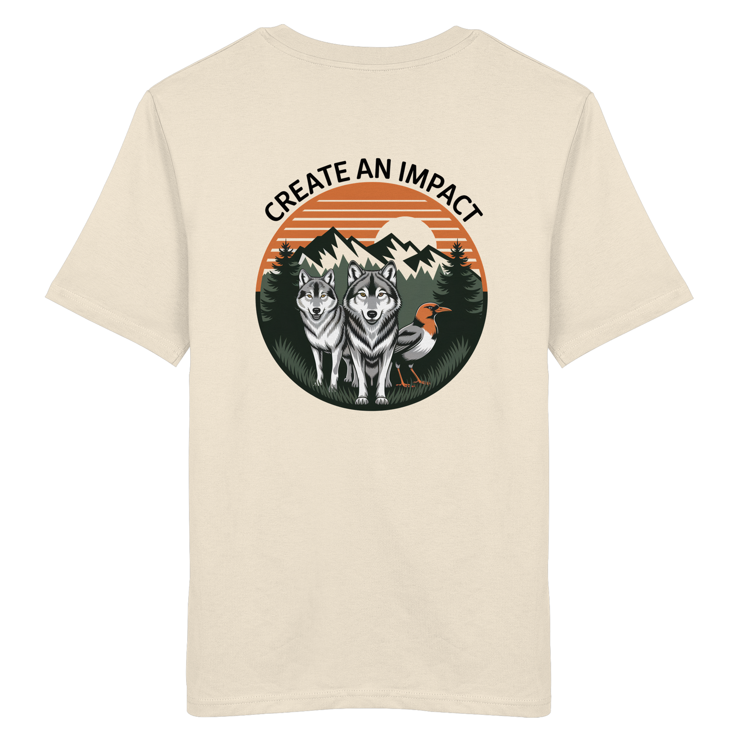 Create an Impact – Wildlife Edition (Wolves & Bird) - Organic Shirt
