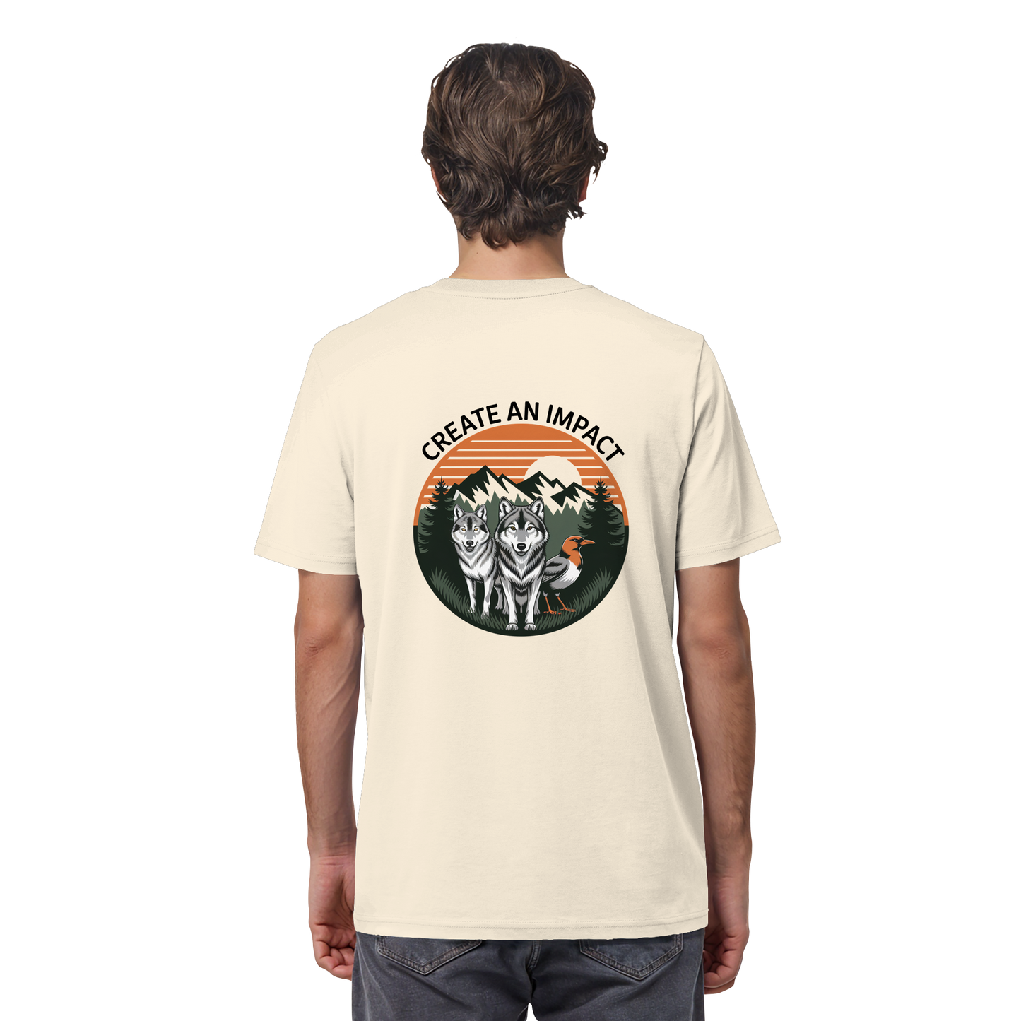 Create an Impact – Wildlife Edition (Wolves & Bird) - Organic Shirt