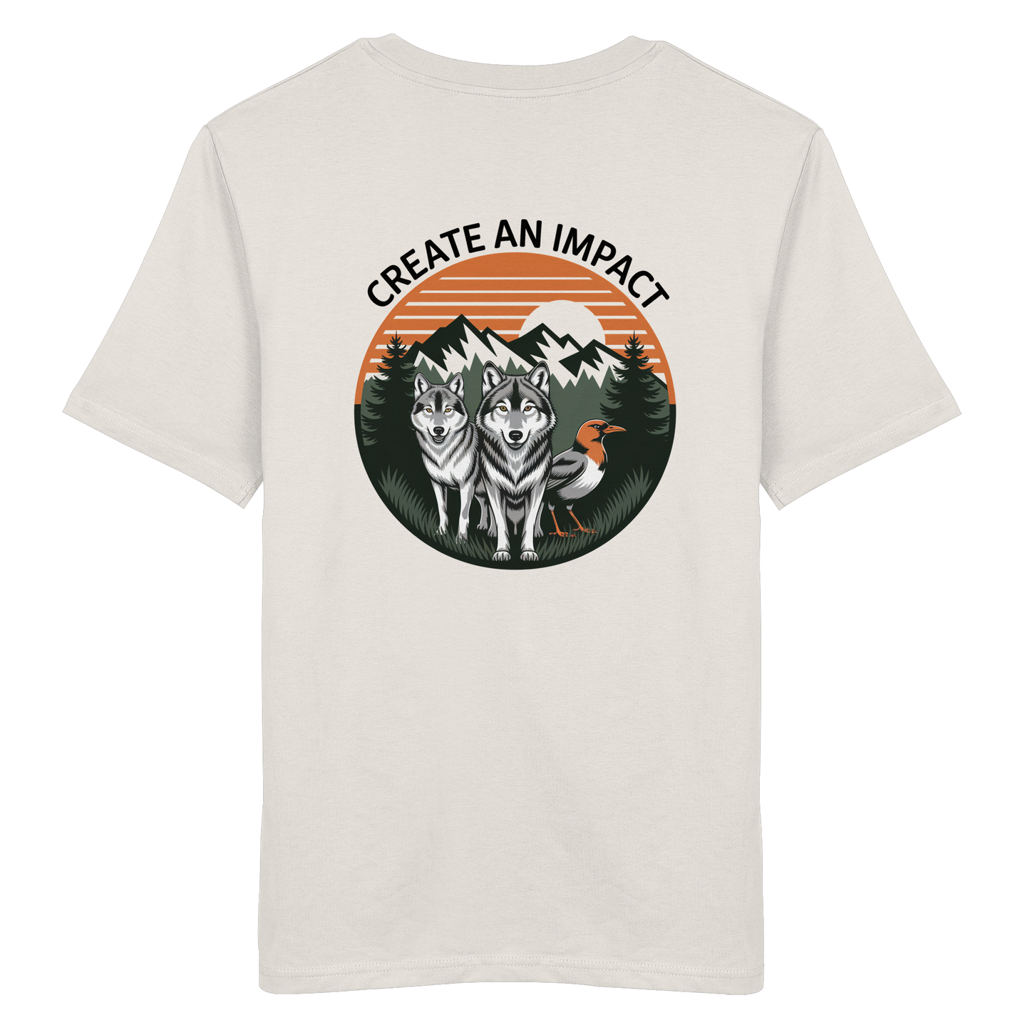 Create an Impact – Wildlife Edition (Wolves & Bird) - Organic Shirt
