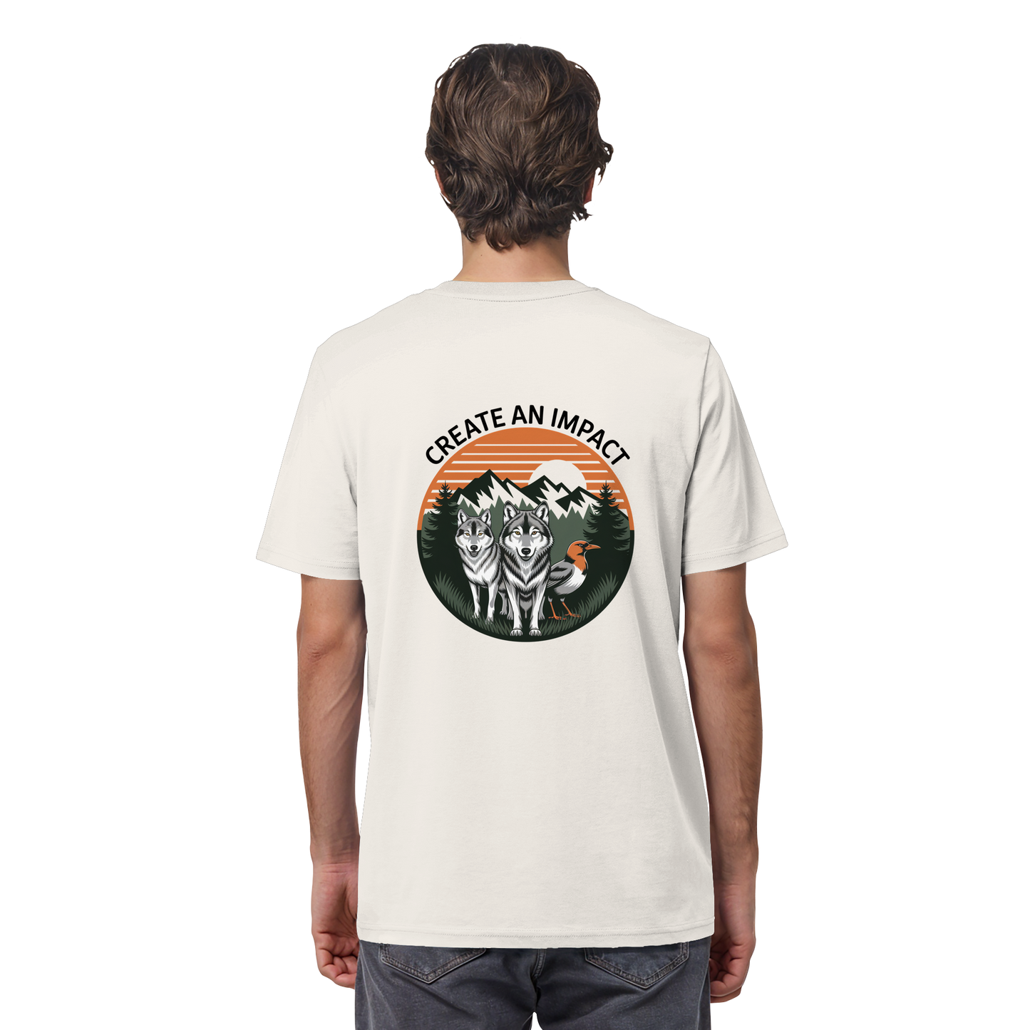 Create an Impact – Wildlife Edition (Wolves & Bird) - Organic Shirt