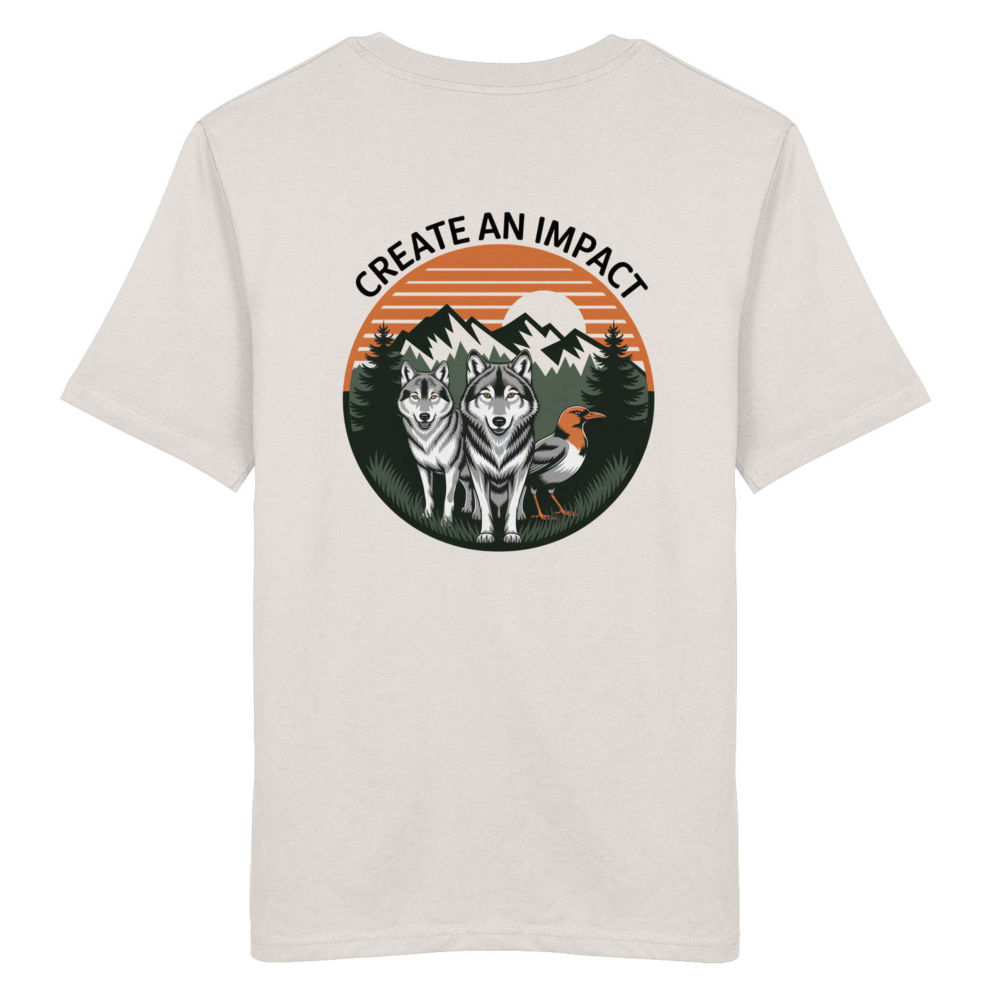 Create an Impact – Wildlife Edition (Wolves & Bird) - Organic Shirt