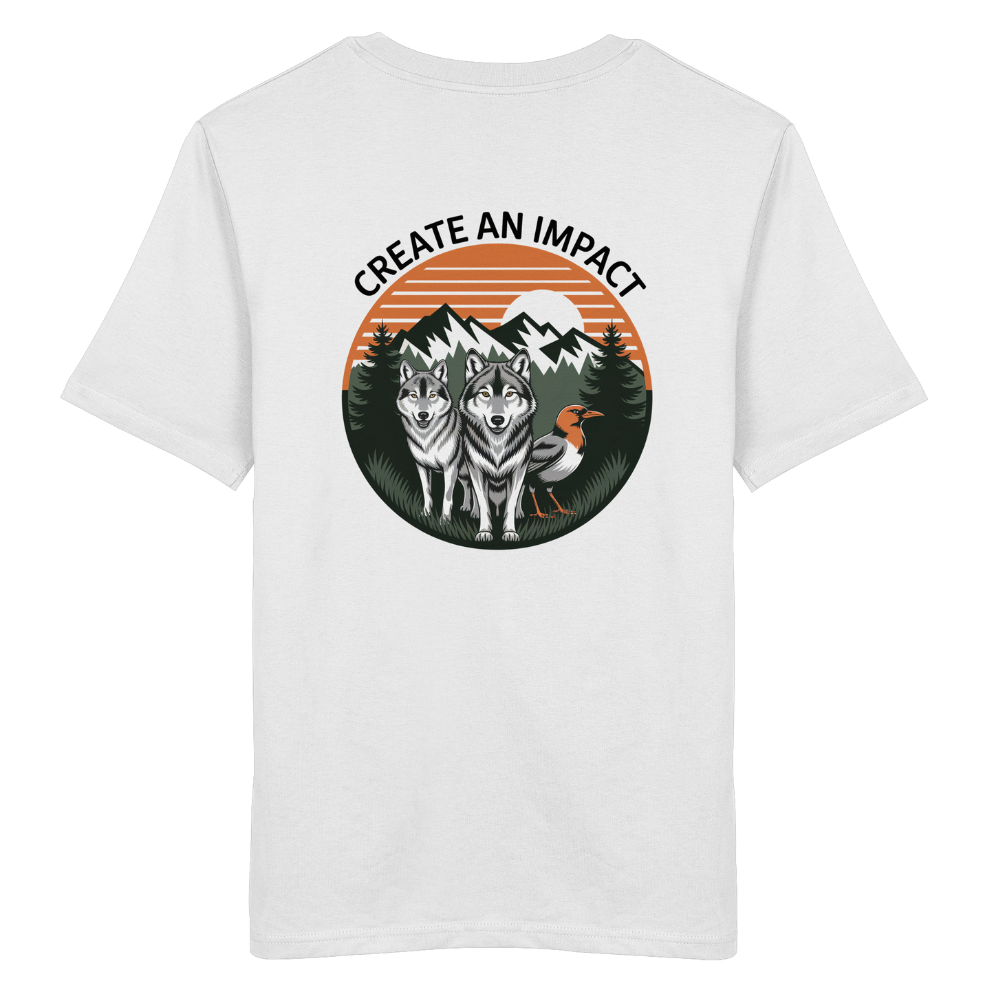 Create an Impact – Wildlife Edition (Wolves & Bird) - Organic Shirt