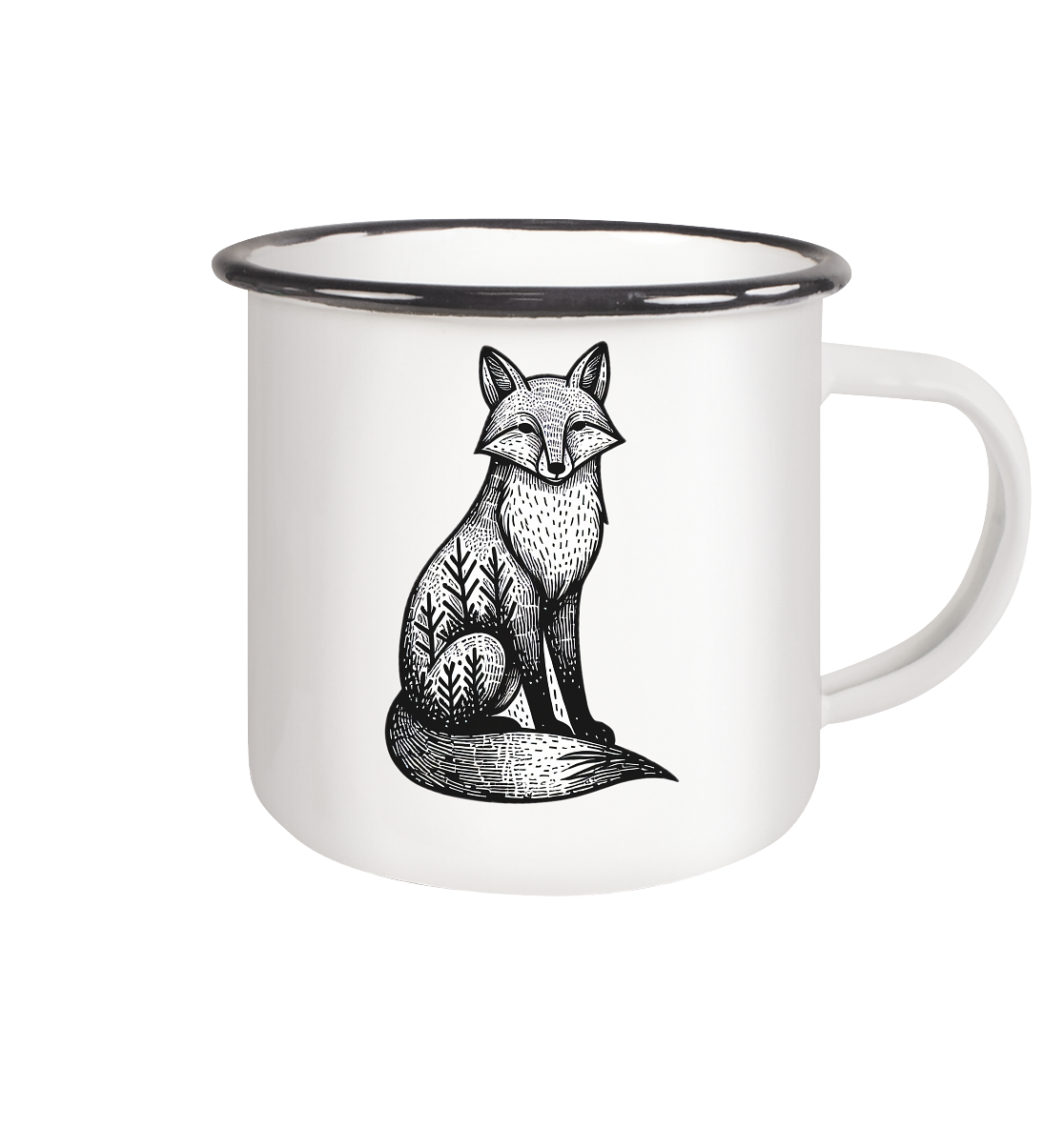 Nature's Fox - Enamel Mug (Black)