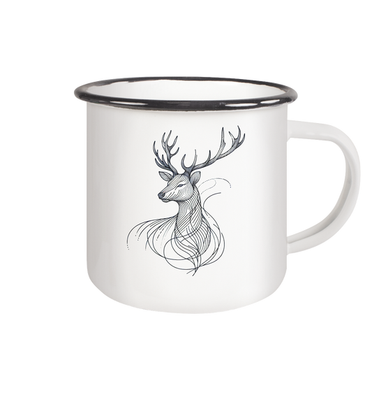 Elegant Stag - Emaille Tasse (Black)