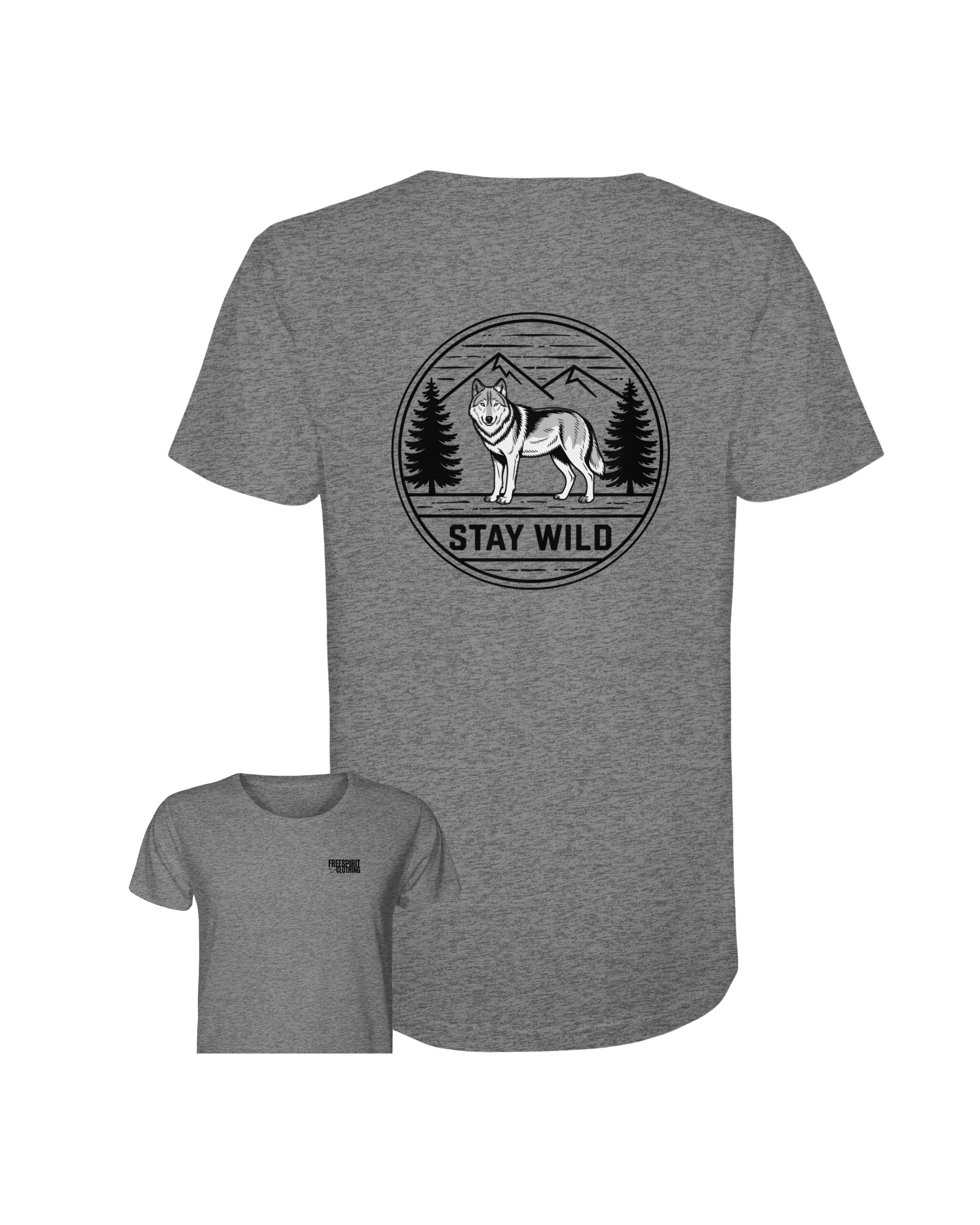 Stay Wild Wolf – Nature Badge T-Shirt - Organic Shirt