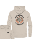 Helles Organic Hoodie aus Bio-Baumwolle mit Naturmotiv und Schriftzug „Nature Heals Everything“ auf der Rückseite,. - Nature Heals Everything - Organic Hoodie