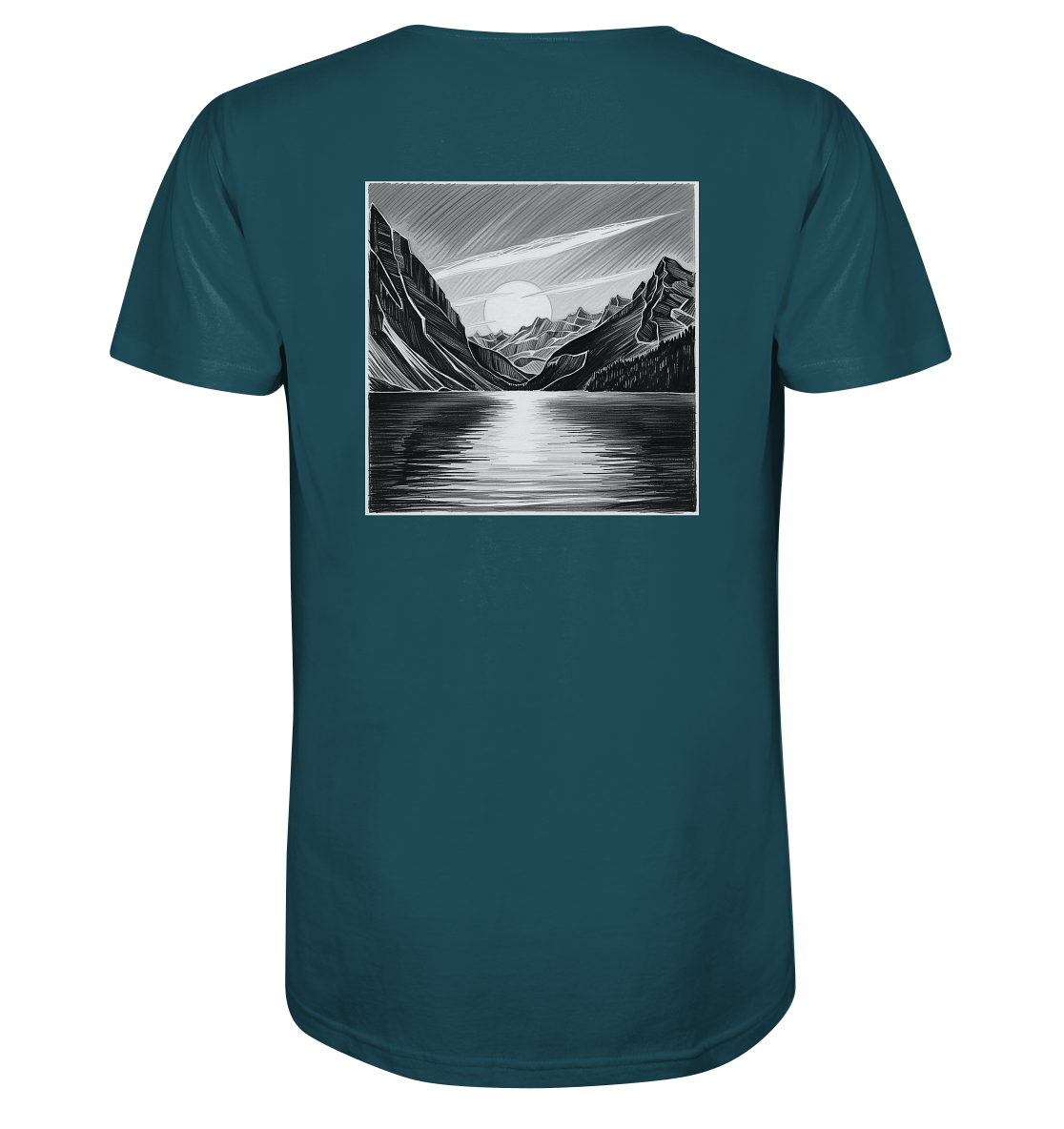 Monochrome Mountain Sunset - Organic Shirt