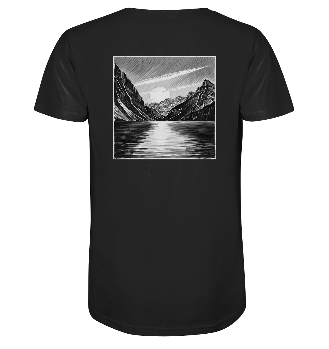 Monochrome Mountain Sunset - Organic Shirt