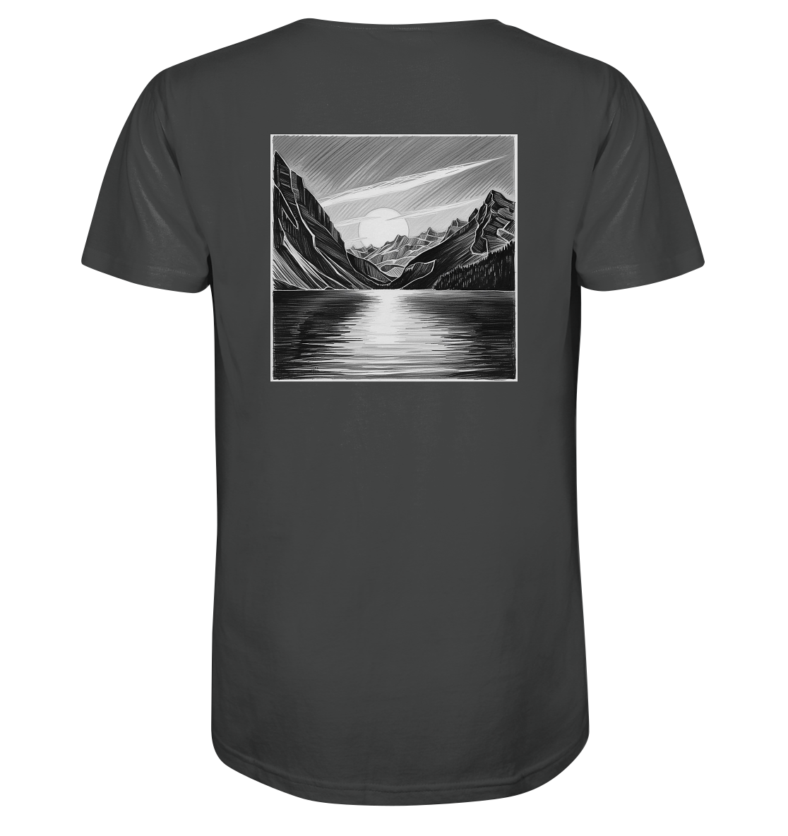 Monochrome Mountain Sunset - Organic Shirt