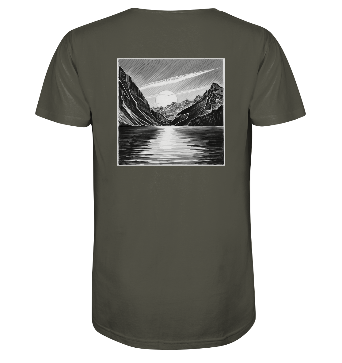 Monochrome Mountain Sunset - Organic Shirt