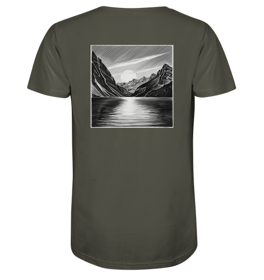 Monochrome Mountain Sunset - Organic Shirt