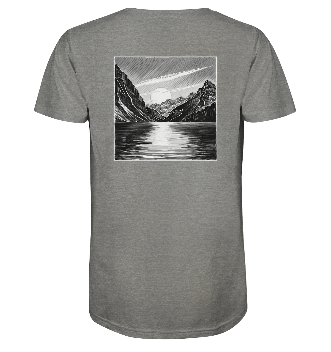 Monochrome Mountain Sunset - Organic Shirt