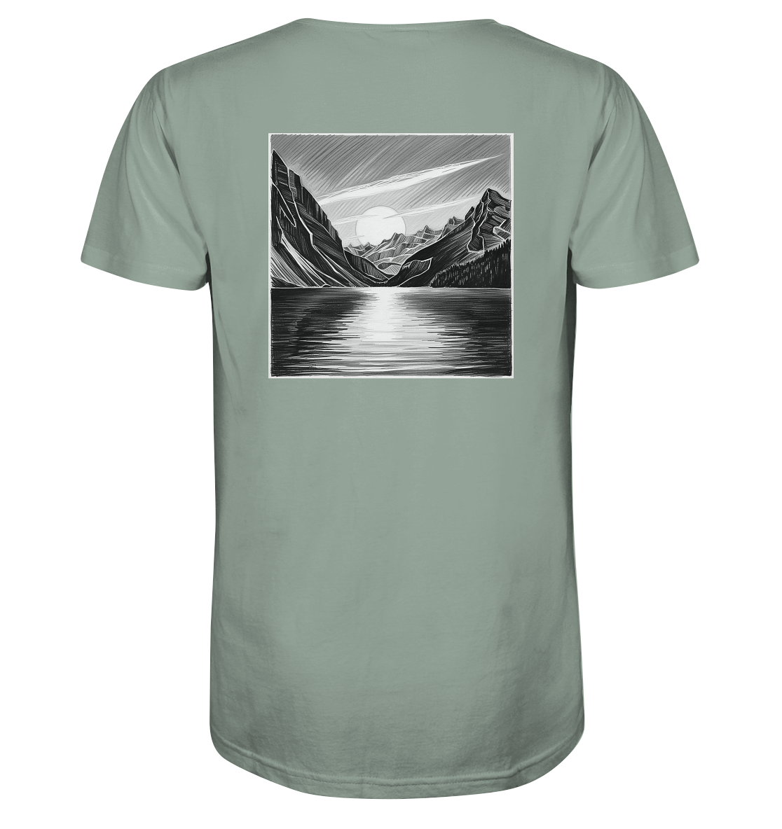 Monochrome Mountain Sunset - Organic Shirt