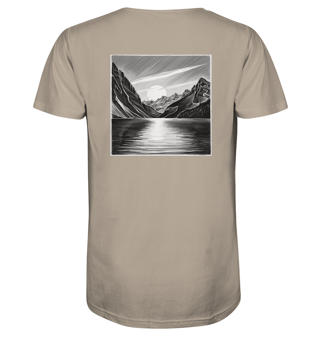 Monochrome Mountain Sunset - Organic Shirt
