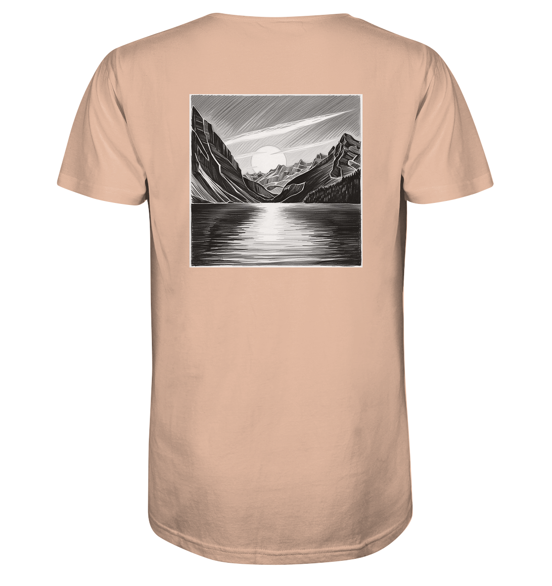 Monochrome Mountain Sunset - Organic Shirt
