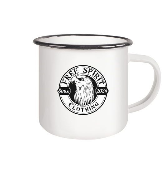 Free Spirit Clothing – Since 2024 - Enamel Mug (Black)