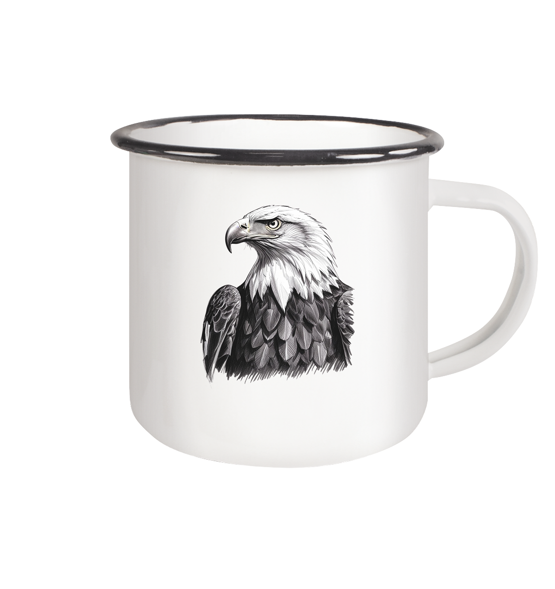 Fierce Eagle - Enamel Mug (Black)