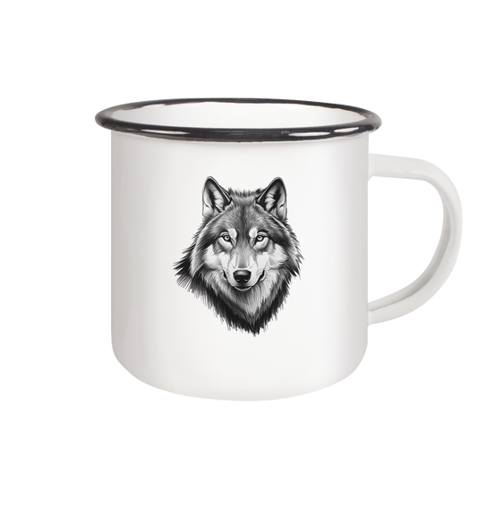 Majestic Wolf - Enamel Mug (Black)